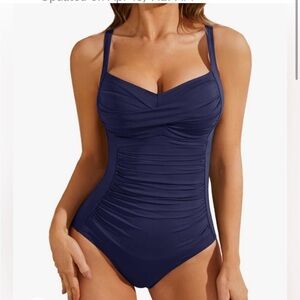 Nip Tuck navy blue one piece‎ slimming swimsuit NWT 6